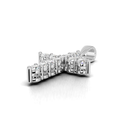 Lab Grown Diamond Double Prong Cross Pendant Necklace for Women | 0.25 - 1.00 Carat Round Cut F-G/VS Diamonds | Solid 10K/14K/18K Rose, White, Yellow Gold | 18 Inch Chain Religious Jewelry Gift