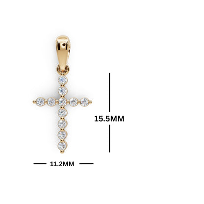 Derosa Jewels Lab Grown Diamond Cross Pendant Necklace for Women | 0.25-1.00 Carat Round Cut F-G/VS Diamonds | Solid 10K/14K/18K Rose, White, Yellow Gold | 18 Inch Chain Religious Jewelry Gift