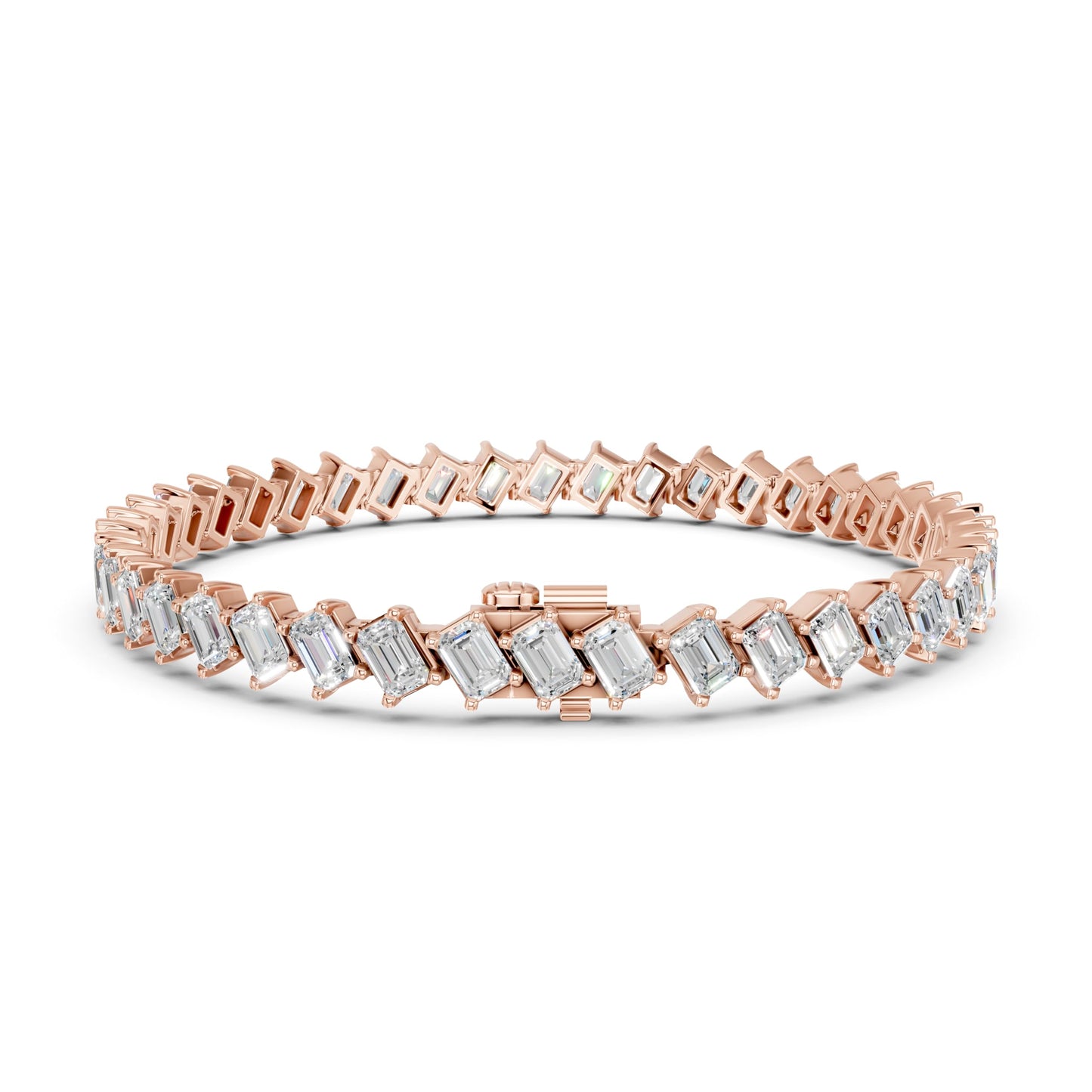 Derosa Jewels 10 Carat Emerald Cut Lab Grown Diamond Tennis Bracelet for Women – 7, 7.5 or 8 Inch, 10K 14K 18K Solid Gold (White, Yellow or Rose Gold), Certified Diamond Bracelet, Fine Jewelry Gift