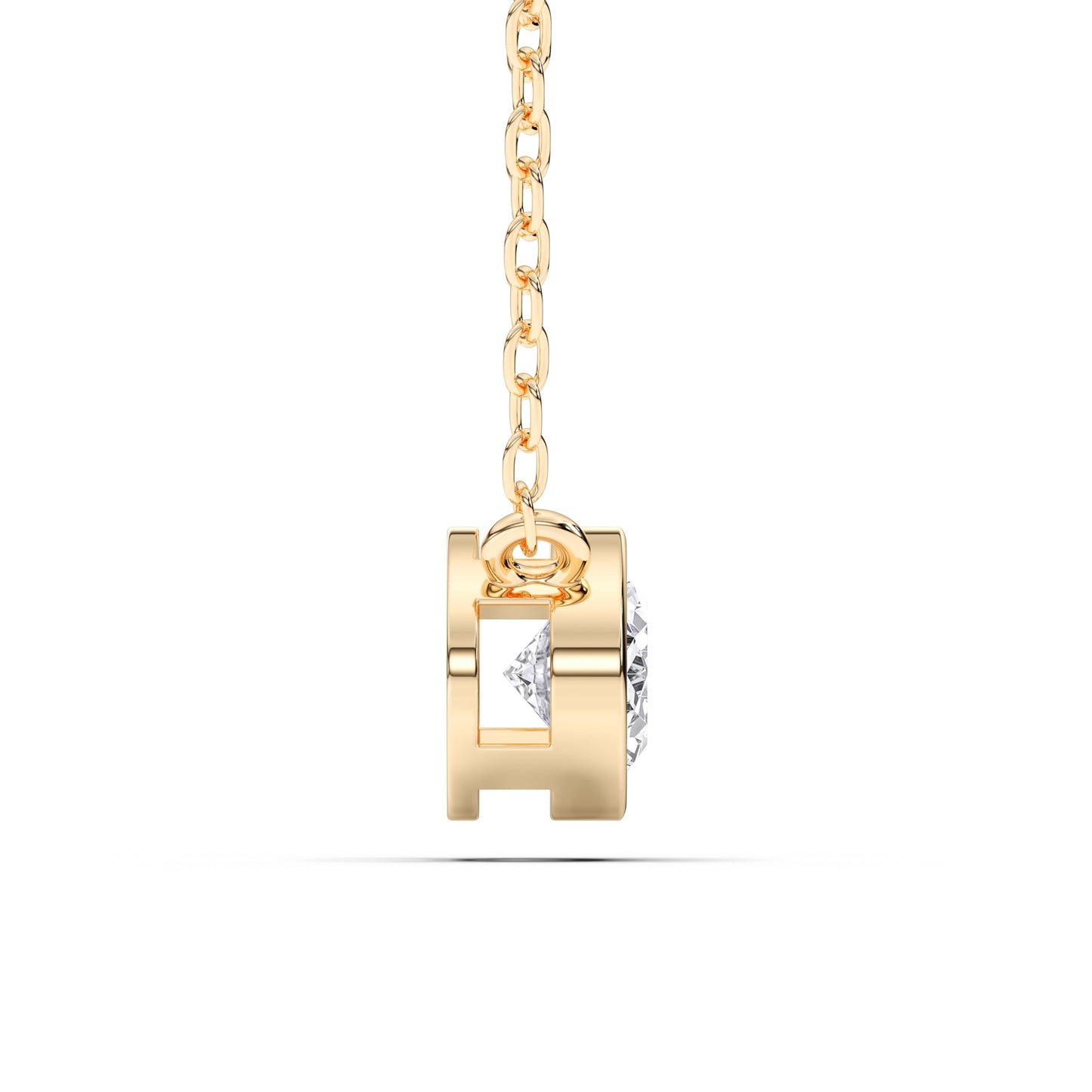1 Carat Oval Cut Lab Grown Diamond East West Pendant Necklace for Women | Bezel Set Solitaire in 10K 14K 18K Rose White Yellow Gold | Modern Minimal Fine Jewelry Gift for Anniversary Birthday