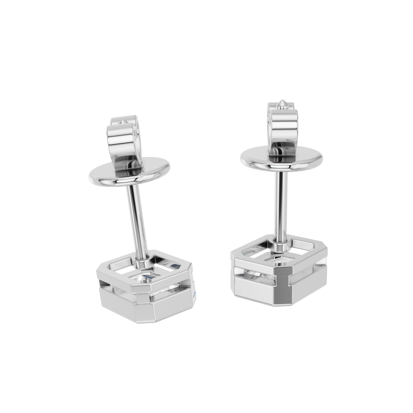 1.5 Carat Total Lab Grown Diamond Emerald Cut Stud Earrings for Women in 10K/14K/18K Gold | Push Back Solitaire Earrings | Available in Yellow, White & Rose Gold